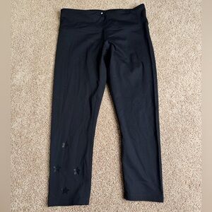 Spiritual Gangster Black Star Print Cropped Yoga Leggings Size Medium